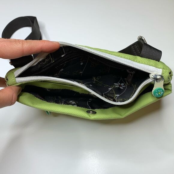 Sherpani green and brown zoom crossbody bag with multi pockets - Picture 5 of 9